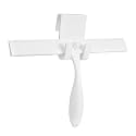 Squeegee for Shower Glass Door, 11-Inch Shower Squeegee for Glass Doors, Bathroom Silicone Squeegees Wiper for Shower with Non-Slip Handle, No-Drilling Silicone Hanging Hook, for Tiles, Mirror(White)