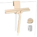 Squeegee for Shower Glass Doors, Resilient Loop - No-Drill &amp; Adhesive Hook, Silicone Shower Squeegee with Stainless Steel Core, Cleaning Tool for Home, Kitchen, Bathroom &amp; Car - Beige
