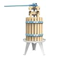 SQUEEZE master Fruit Apple Cider Wine Classic Press-Blue-1.6 Gallon/6L-Solid Wood Basket-Vintage traditional juicer-Pole Handle Bar for Juice,Wine,Cider-1 free filter bag included