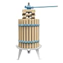 SQUEEZE master Fruit Apple Cider Wine Classic Press-Blue-4.75 Gallon/18L-Solid Wood Basket-Vintage traditional juicer-Pole Handle Bar for Juice,Wine,Cider-1 free filter bag included