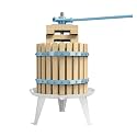 SQUEEZE master Fruit Apple Cider Wine Press-Blue-3.17 Gallon/12L-Solid Wood Basket-Vintage traditional juicer-Pole Handle Bar for Juice,Wine-1 free filter bag included