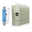 Yuclet Squeeze Water Filtration System with 20-Oz Pouches &amp; Filter Straw