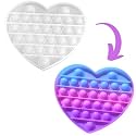 Pop It Fidget Toy//Push Pop Bubble Fidget Toy//Rainbow Color Changing Pop It//Glow Under The Sun Pop its//Random Shape Pop Bubble Fidget (Heart)