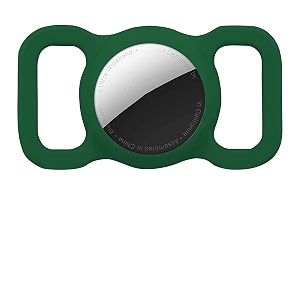 squif airtag case for pets dogs cats  protective silicone cover compatible with airtag green