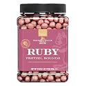 Squirrel Brand Ruby Cacao Pretzel Rounds, 30oz Resealable Jar,Sweet&amp;Salty CrunchySnack,Gourmet Ruby Couverture Pretzel Ball Treats,Premium Gift,Holiday&amp;Party,Indulgent Artisan RubyTreats (Pack of 6)
