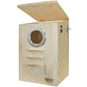 Squirrel Nest Box - Cage Attachment, Hinged Lid, Perching Ledge - for Squirrels, Sugar Glider, Rat, Finch, Parakeet, Lovebird, Canary, Cockatiel, Other Birds &amp; Small Pets