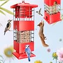Squirrel Proof Bird Feeder,3.5Lb,4 Ports,Weight Activated,Easy Refill