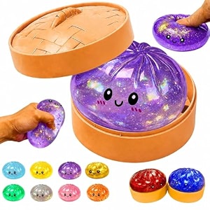 squishy dumpling toy with container