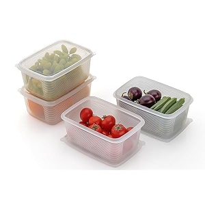 sr fridge container - plastic transparent fridge storage box with air tight lid for vegetables fruits fish amp meat to keep fresh refrigerator pantry organizer freezer dabba box1800ml 4 pcs