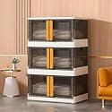 SR Morden Collapsible Wardrobe for Storage | Space Saving Wardrobe with Doors | Modular Storage Cabinet with Wheel | Almirah and Wardrobe for Baby Clothes Closet for Bedroom, Living Room(3 Layer)