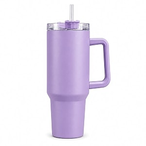 sr plastic tonny tumbler with handle amp lid straws  mug with lid  reusable plastic coffee sipper mugs with lid amp straw  large travel mug water cup for gym office amp outdoor use purple