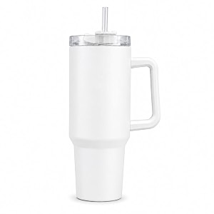 sr plastic tonny tumbler with handle straw amp lid  mug with lid  reusable plastic coffee sipper mugs with lid amp straw  large tumbler for travel mug water cup for gym office amp outdoor use white