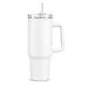 SR Plastic Tonny Tumbler with Handle, Straw &amp; Lid, – Mug with Lid | Reusable Plastic Coffee Sipper Mugs with Lid &amp; Straw | Large Tumbler for Travel Mug Water Cup for Gym, Office &amp; Outdoor Use (White)