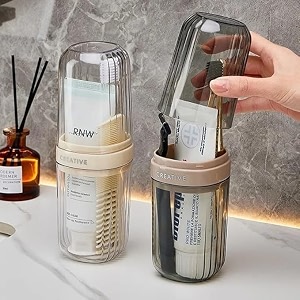 sr portable transparent toothbrush cover case toothbrush holder amp anti-bacterial tooth brush holder bathroom  germ protection ideal for home amp travel accessories2 pcmulticolor