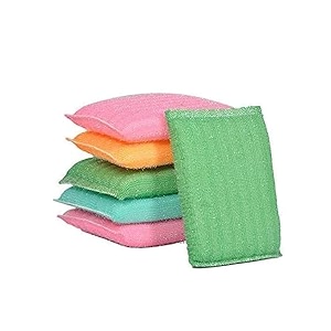 the sr brand sponge amp plastic kitchen scrubber for dishutensilstiles cleaning heavy quality scrub pad multicolor free size pack of 5