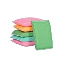 The SR Brand Sponge & Plastic Kitchen Scrubber for Dish/Utensils/Tiles Cleaning Heavy Quality Scrub Pad Multicolor Free Size Pack of 5