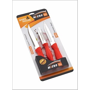 the sr brand stainless steel kitchen knife set of 3 multicolor