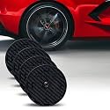 SR1 USA Corvette Floating Center Caps - Self Leveling Spinning Hub Cap - DynamicCaps - Set of 4 for 05-26 Chevrolet Corvettes, Z51, GS, Z06, ZR1 - Wheel Accessories C6, C7, C8 (C8 Performance Edition)