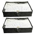 Rexin Shirt Cover Pack of 2 | Foldable Moisture-Resistant Shirt Organizer with Transparent Window | Wardrobe Storage Bag for Shirts, Trousers &amp; Clothes | Black