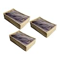 Rexin Shirt Cover Pack of 3 | Foldable Moisture-Resistant Shirt Organizer with Transparent Window | Wardrobe Storage Bag for Shirts, Trousers &amp; Clothes | Beige