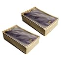 Rexin Shirt Cover Pack of 2 | Foldable Moisture-Resistant Shirt Organizer with Transparent Window | Wardrobe Storage Bag for Shirts, Trousers &amp; Clothes | Beige