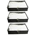 Rexin Shirt Cover Pack of 3 | Foldable Moisture-Resistant Shirt Organizer with Transparent Window | Wardrobe Storage Bag for Shirts, Trousers &amp; Clothes | Black