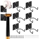 Sratte 6 Pcs Baseball Bat Holder Wall Mount Baseball Softball Bat Black Vertical Display Stand Hooks for Sport Memorabilia Ball Storage