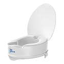 Portable Lightweight Plastic Toilet Commode Seat Raiser Elevator Extension with lid cover Ideal for Handicap, Pack of 2