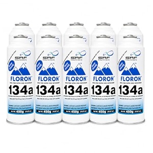 srf floron r134a refrigerant gas can for car ac systems 450g pack of 10