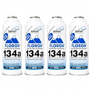 srf floron r134a refrigerant gas can for car ac systems 450g pack of 4