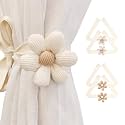 SRG Curtain Tiebacks for Curtains 4 Pack, Decorative Curtain Holdbacks for Drapes, Handmade Tie Backs No Drilling for Home Bedroom Window Decor – Sunflower Mixed
