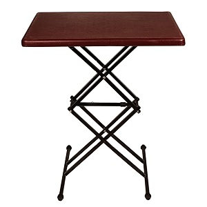 sri balaji multi utility purpose scissors tables portable  adjustable scissors table  rectangular folding scissors table  multi-purpose plastic scissors table for study dining brown