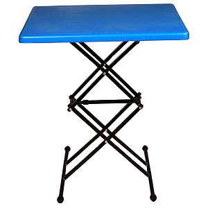 sri balaji multi utility purpose scissors tables portable  adjustable scissors table  rectangular folding scissors table  multi-purpose plastic scissors table for study blue