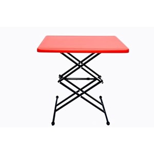 sri balaji multi utility purpose scissors tables portable  adjustable scissors table  rectangular folding scissors table  multi-purpose plastic scissors table for study red
