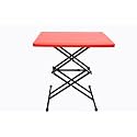 SRI Balaji Multi Utility Purpose Scissors Tables Portable | Adjustable Scissors Table | Rectangular Folding Scissors Table | Multi-Purpose Plastic Scissors Table for Study Red