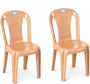 SRI GAYATHRI POLYMERS Plastic Outdoor Chair Beige