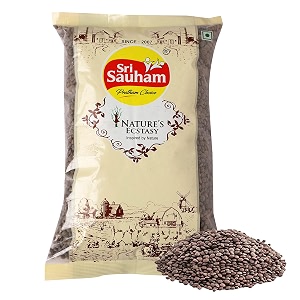 sri sauham premium black lentil - 500 gram  kali masoor dal  naturally rich in protein  cholesterol-free  chemical amp pesticide free  rich aroma amp flavor