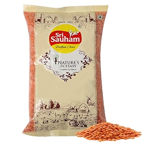 sri sauham premium lal malka dal  500 gram  fresh sabut masoor daal natural split red lentils high-protein pulses