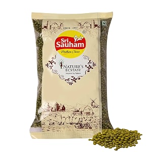 sri sauham premium sabut moong dal - 500 gram  whole green gram  fresh unpolished pacha payiru pesara pappuhesaru bele  vegan amp gluten free pulses