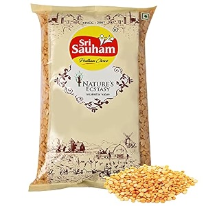 sri sauham premium toor dalarhar dal  1 kg  split red gram - naturally rich source of protein  arahar paruppu