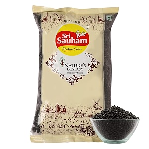 sri sauham premium urad sabut dal - 500 gram  unpolished minapappu ulundhu paruppu  whole black gram  pesticide free vegan amp gluten-free rich in protein iron amp fiber  no chemicals amp additives