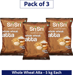 sri sri tattva whole wheat atta pack of 5 kg x 3 15 kg