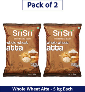 sri sri tattva whole wheat atta 5 kg pack of 2