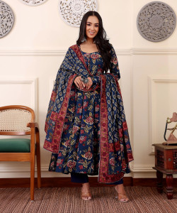 Srilica Women Kurta Pant Attached Dupatta Set