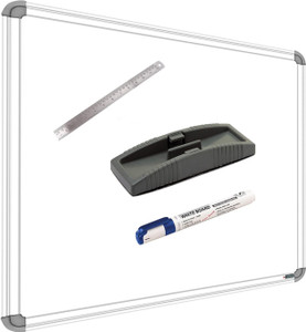 sriratna non magnetic 15 x 2 feet glossy white board one side white board marker and reverse side green chalk board surface whiteboard with 1 marker 1 scale 30cm and 1 duster whiteboards and duster combos