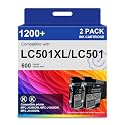 SRITE 2PK LC501XLBK Black Ink Cartridges Compatible for Brother MFC-J1360DW