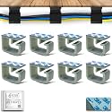 SRS® Cable Organiser Clips for Wall &amp; Table Heavy-Duty Clamp Holder Hook Hanger for Easy Secure Cord Organizer Cable Management for TV PC Laptop Home Office Self Stick-ON Adhesive (Pack of 8, Grey)