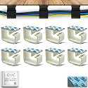 SRS® Cable Organiser Clips for Wall &amp; Table Heavy-Duty Clamp Holder Hook Hanger for Easy Secure Cord Organizer Cable Management for TV PC Laptop Home Office Self Stick-ON Adhesive (Pack of 8, White)