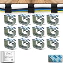 SRS® Cable Organiser Clips for Wall & Table Heavy-Duty Clamp Holder Hook Hanger for Easy Secure Cord Organizer Cable Management for TV PC Laptop Home Office Self Stick-ON Adhesive (Pack of 12, Black)