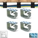 SRS® Cable Organiser Clips for Wall &amp; Table Heavy-Duty Clamp Holder Hook Hanger for Easy Secure Cord Organizer Cable Management for TV PC Laptop Home Office Self Stick-ON Adhesive (Pack of 4, Grey)